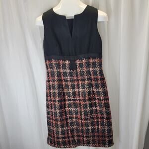 ICE Vintage Shift Dress with Black Top Tweed Bottom, 6